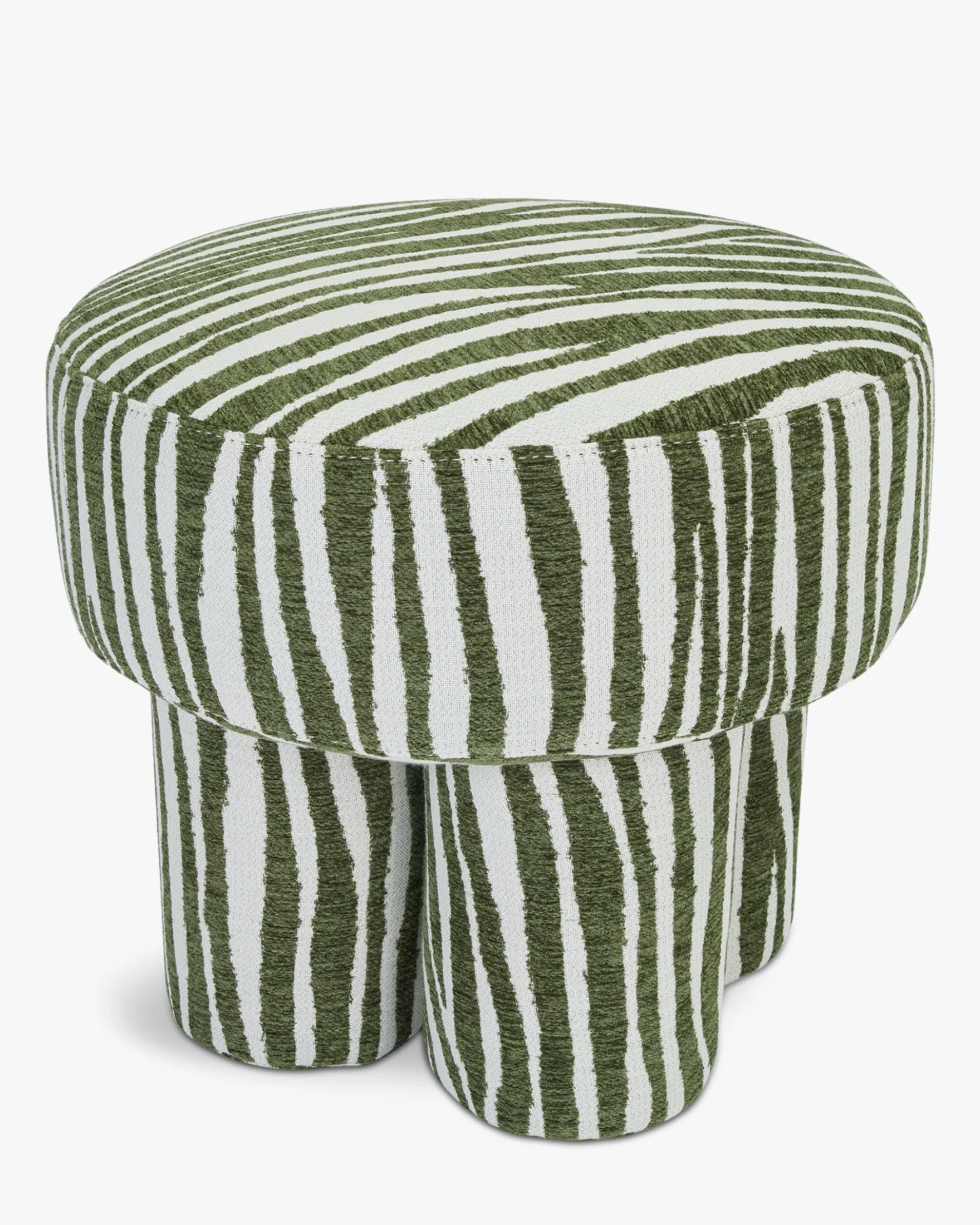 Pouf ou tabouret, Zèbre vert, Ø44 Corinthe