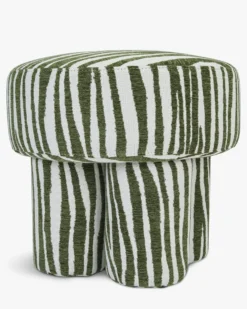 Pouf ou tabouret, Zèbre vert, Ø44 Corinthe