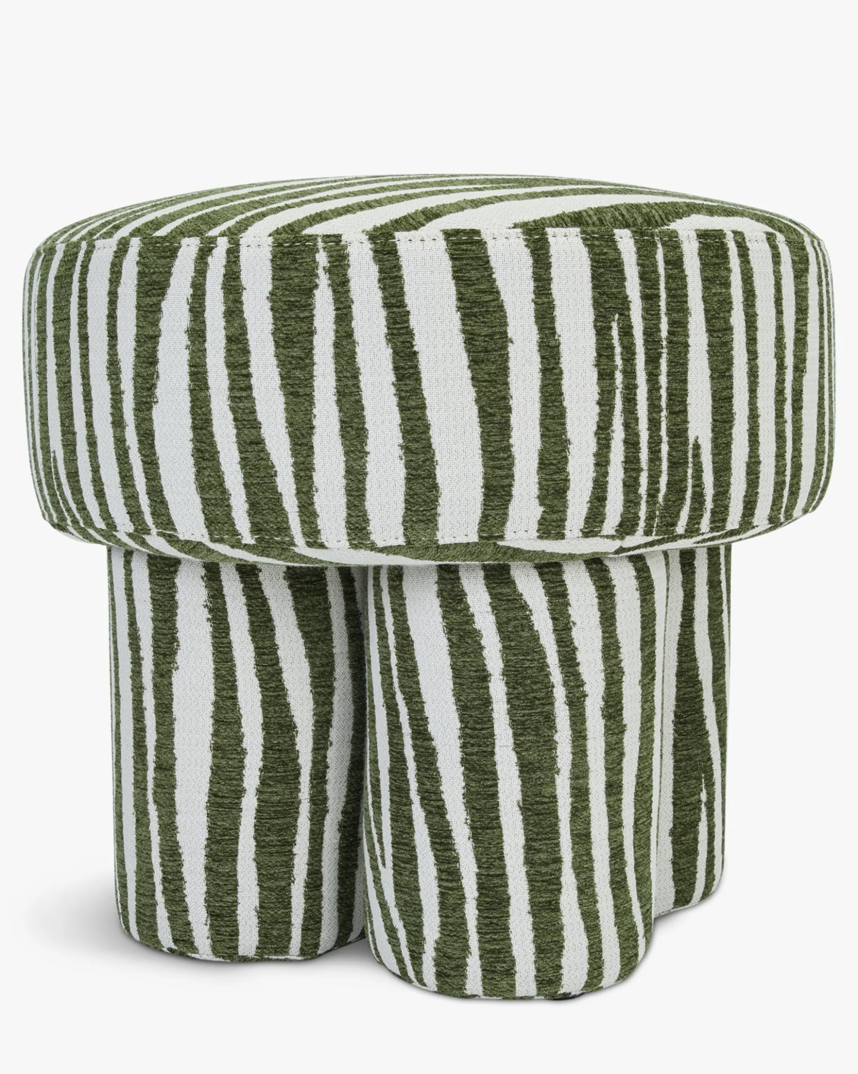 Pouf ou tabouret, Zèbre vert, Ø44 Corinthe