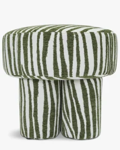 Pouf ou tabouret, Zèbre vert, Ø44 Corinthe