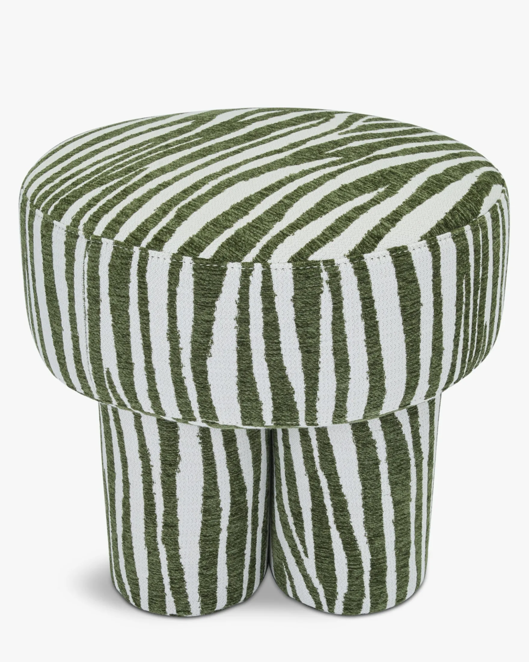 Pouf ou tabouret, Zèbre vert, Ø44 Corinthe