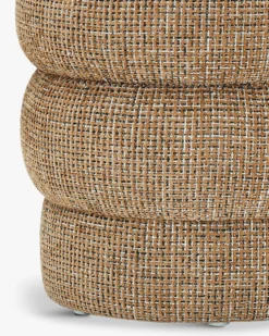 Pouf, Tweed marron caramel, H43 Mdina