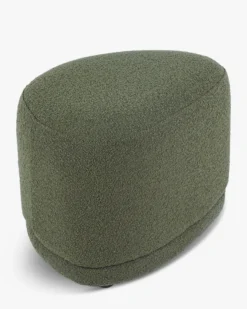 Pouf, Vert kaki bouclé, H41 Enzo