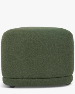 Pouf, Vert kaki bouclé, H41 Enzo