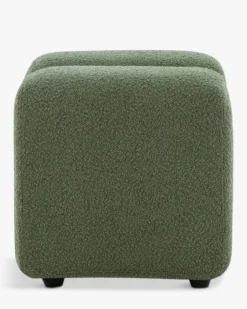 Pouf, Vert kaki bouclé, H40 Nami