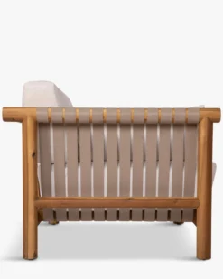 Salon de jardin, Canapé de jardin 3 places + Fauteuil, Blanc Écru & Bois d'Acacia Bexley