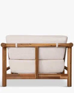 Salon de jardin, Canapé de jardin 3 places + Fauteuil, Blanc Écru & Bois d'Acacia Bexley