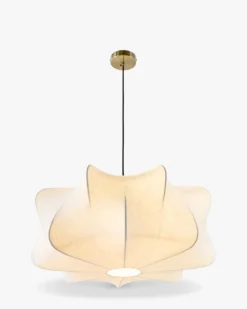 Suspension, Blanc satiné & laiton brossé, ajustable Aichi