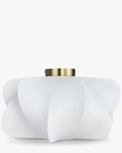 Suspension, Blanc satiné & laiton brossé, Ø40 Aichi