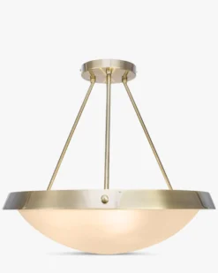 Suspension ou plafonnier, Verre fumé & métal teinte laiton, H48 Skiey
