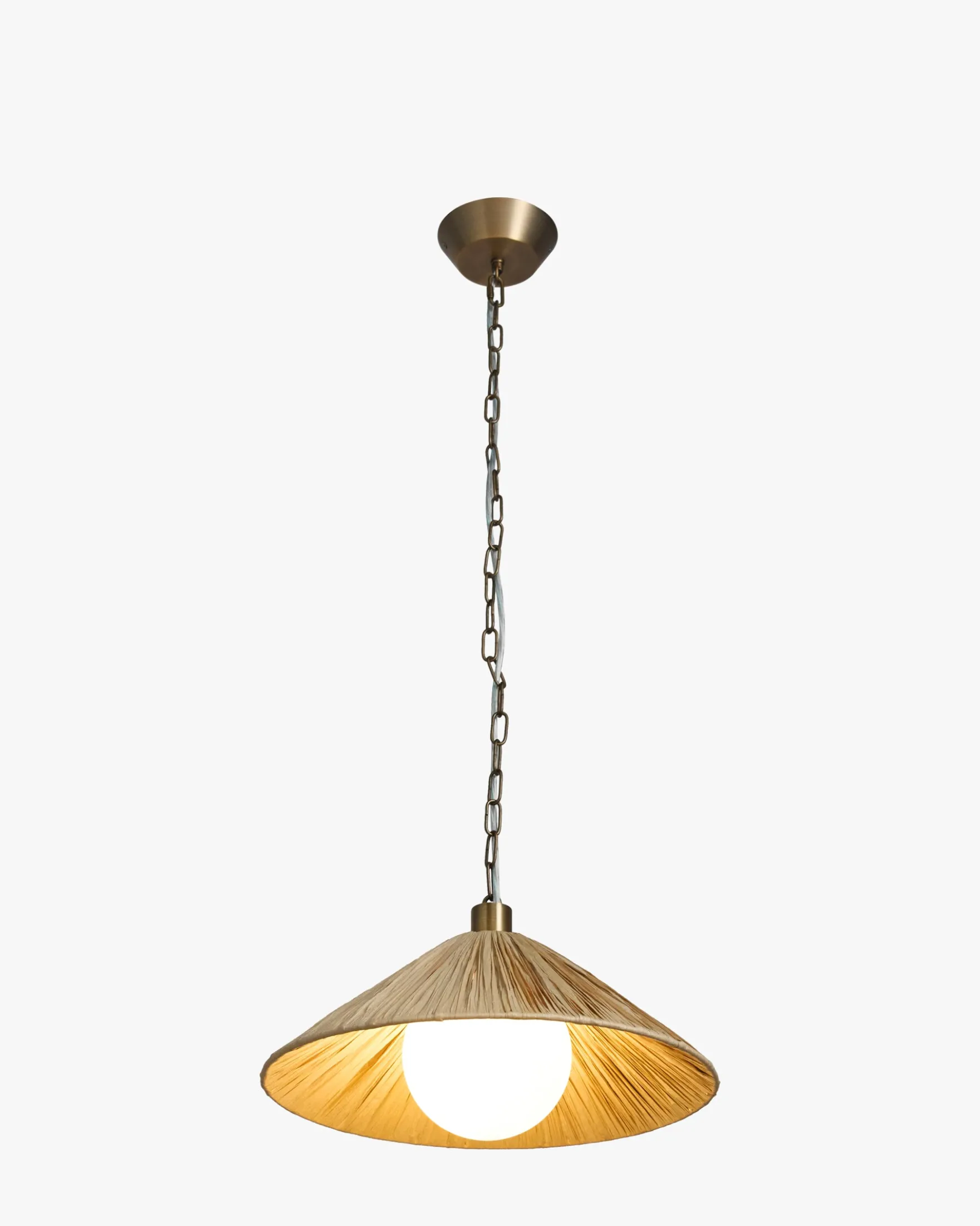 Suspension, Raphia & fer doré, ajustable Albane