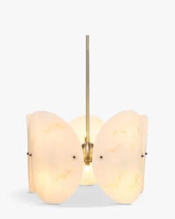 Suspension, Sphères blanches & métal teinte laiton, H69-114-160 ajustable Carioca
