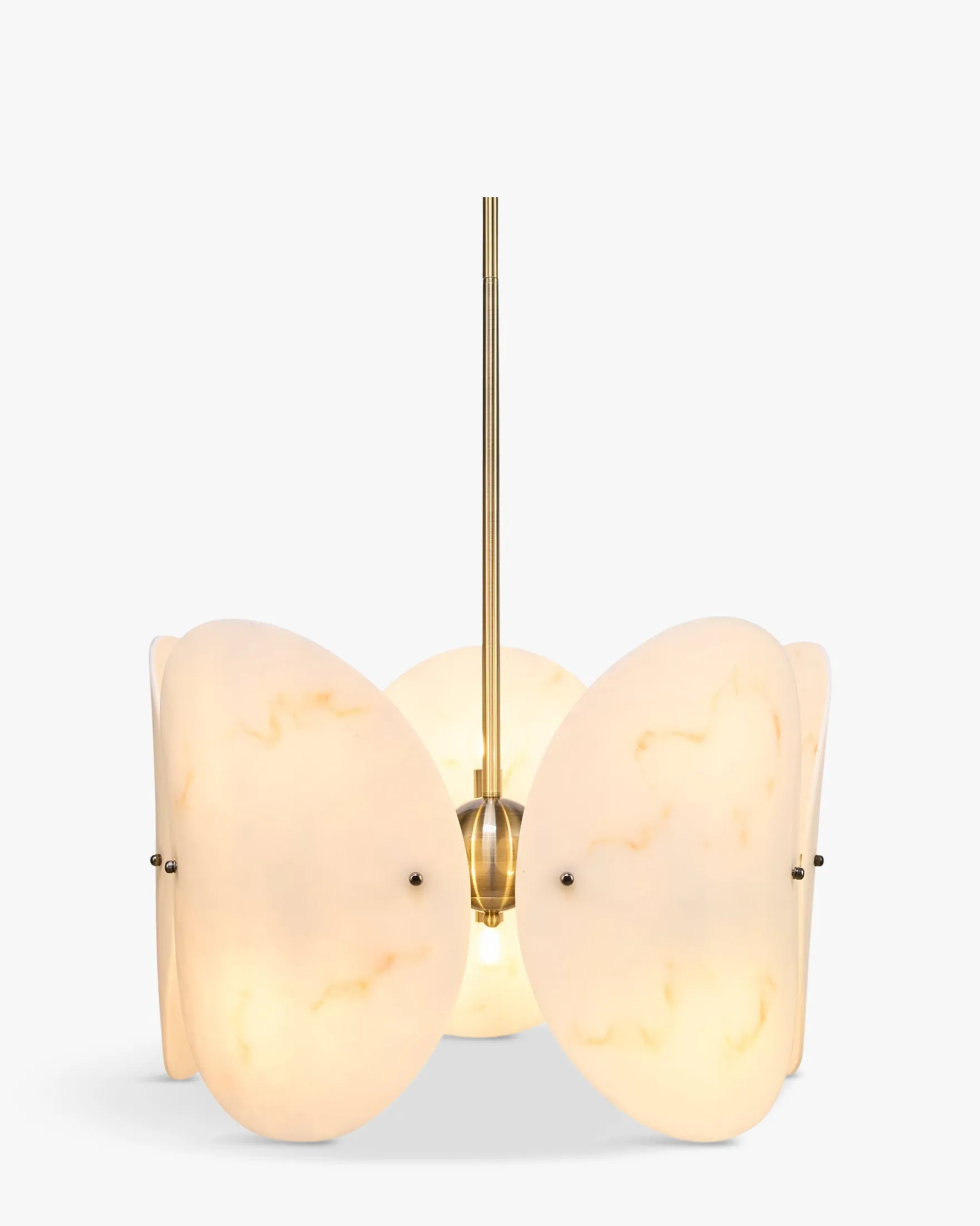 Suspension, Sphères blanches & métal teinte laiton, H69-114-160 ajustable Carioca