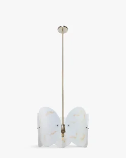 Suspension, Sphères blanches & métal teinte laiton, H69-114-160 ajustable Carioca