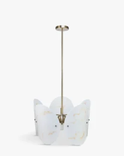 Suspension, Sphères blanches & métal teinte laiton, H69-114-160 ajustable Carioca