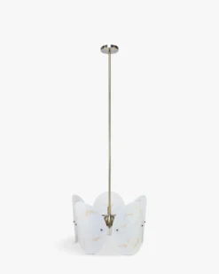 Suspension, Sphères blanches & métal teinte laiton, H69-114-160 ajustable Carioca