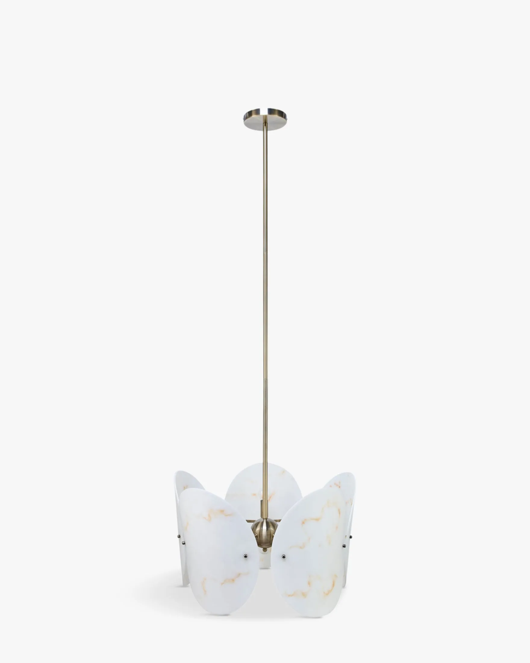 Suspension, Sphères blanches & métal teinte laiton, H69-114-160 ajustable Carioca