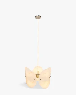 Suspension, Sphères blanches & métal teinte laiton, H69-114-160 ajustable Carioca