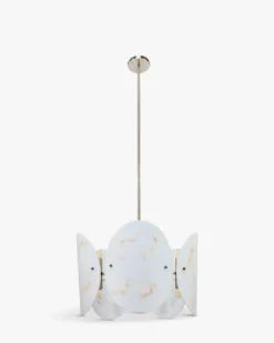 Suspension, Sphères blanches & métal teinte laiton, H69-114-160 ajustable Carioca