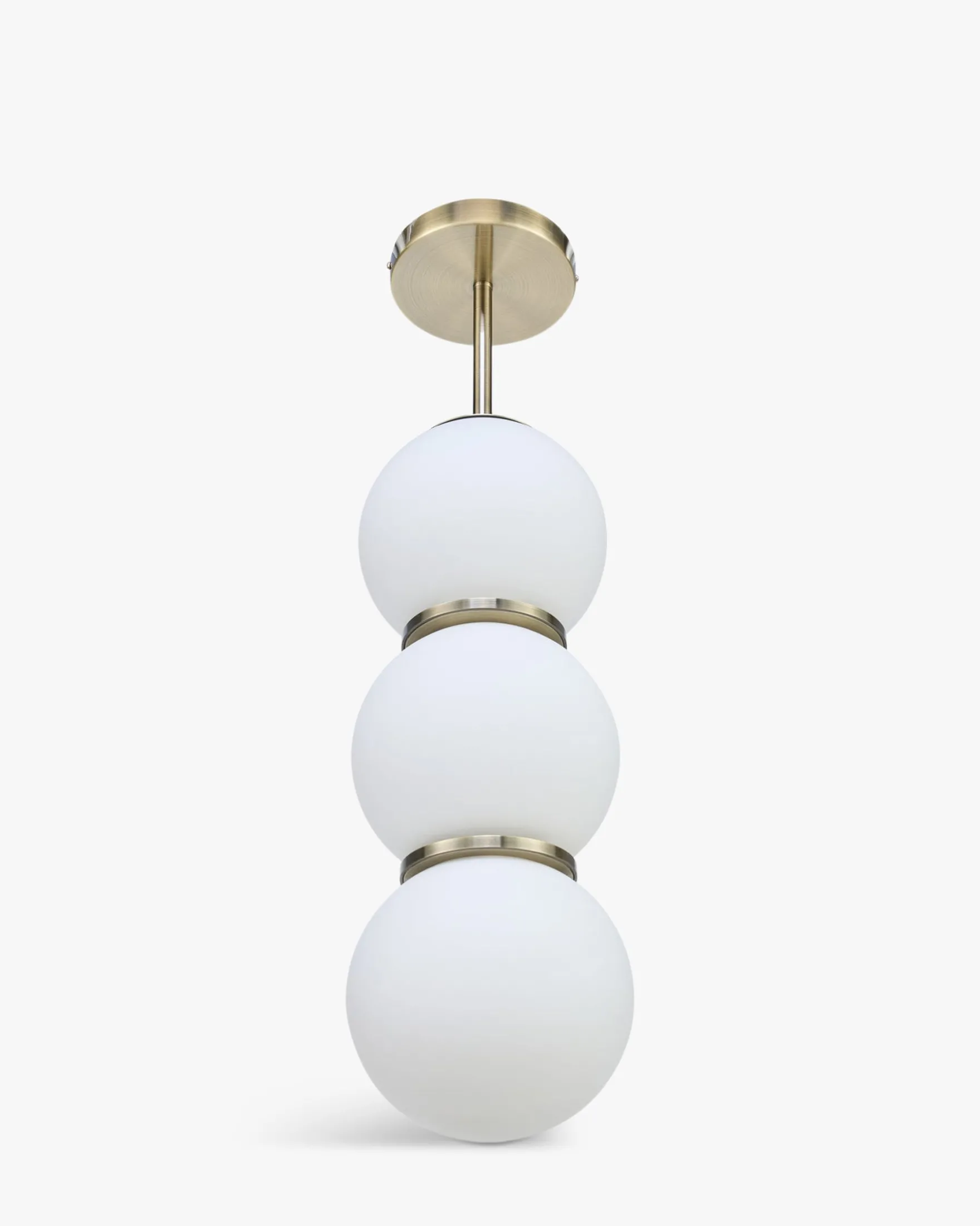 Suspension, Sphères blanches & métal teinte laiton, H69 Doyers