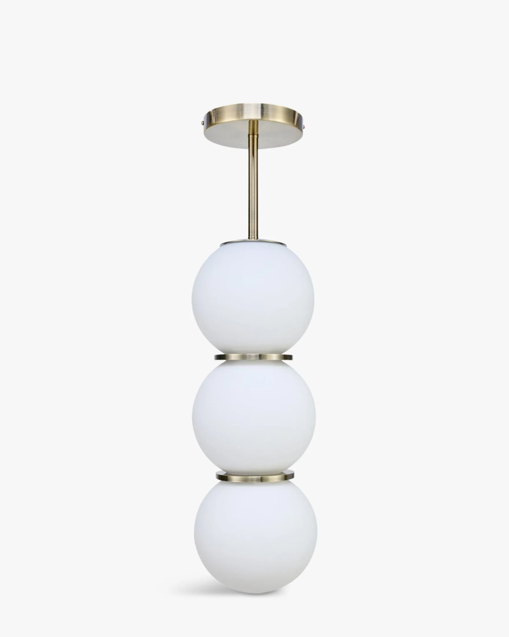 Suspension, Sphères blanches & métal teinte laiton, H69 Doyers