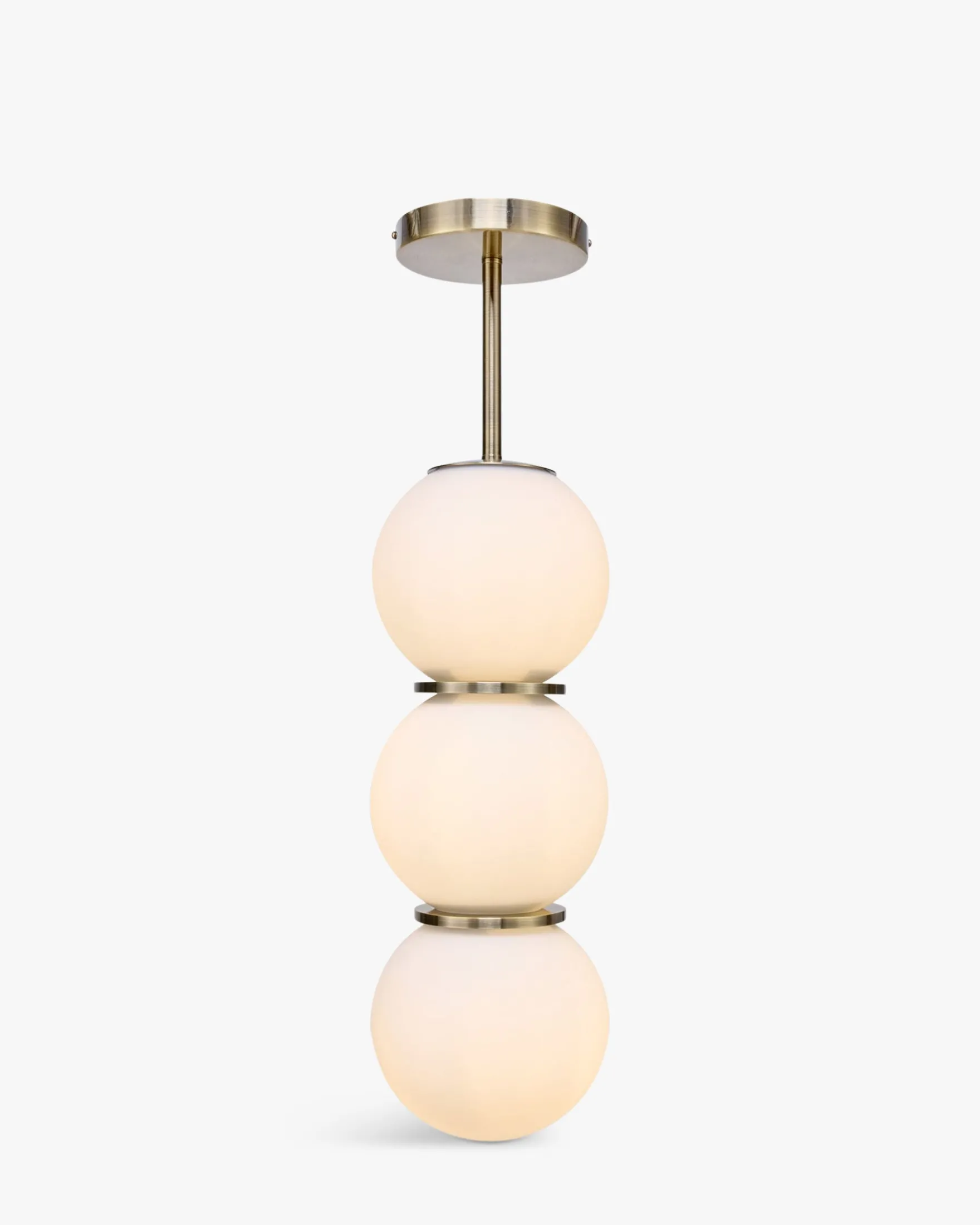 Suspension, Sphères blanches & métal teinte laiton, H69 Doyers