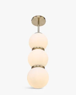Suspension, Sphères blanches & métal teinte laiton, H69 Doyers