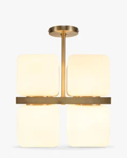 Suspension, Verre blanc & laiton brossé Tokyo