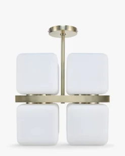 Suspension, Verre blanc & laiton brossé Tokyo