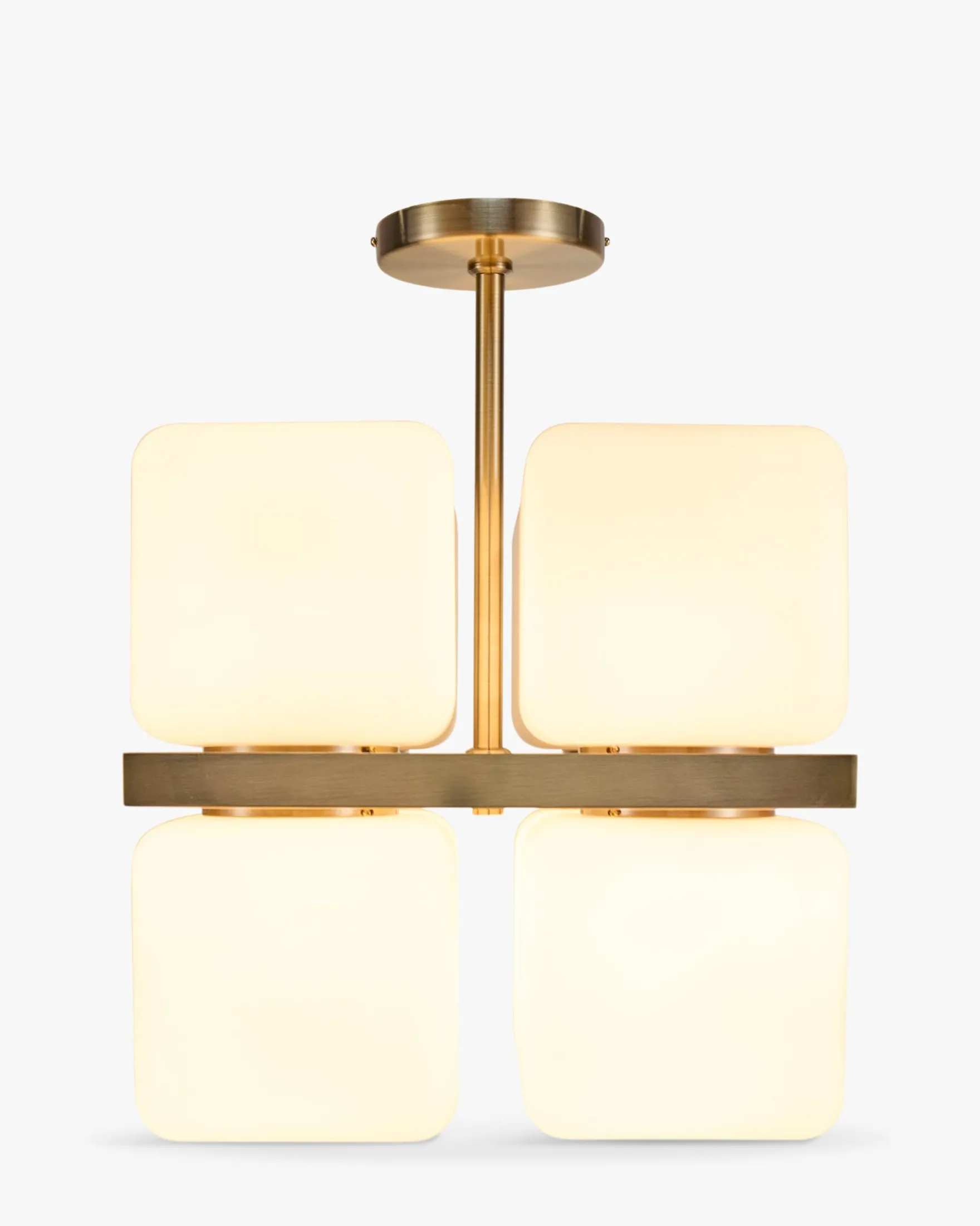 Suspension, Verre blanc & laiton brossé Tokyo