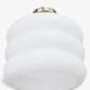Suspension, Verre blanc & métal doré, ajustable Ø35 Houston