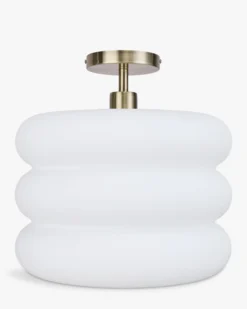 Suspension, Verre blanc & métal doré, ajustable Ø35 Houston