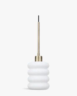 Suspension, Verre blanc & métal doré, ajustable Ø13 Houston