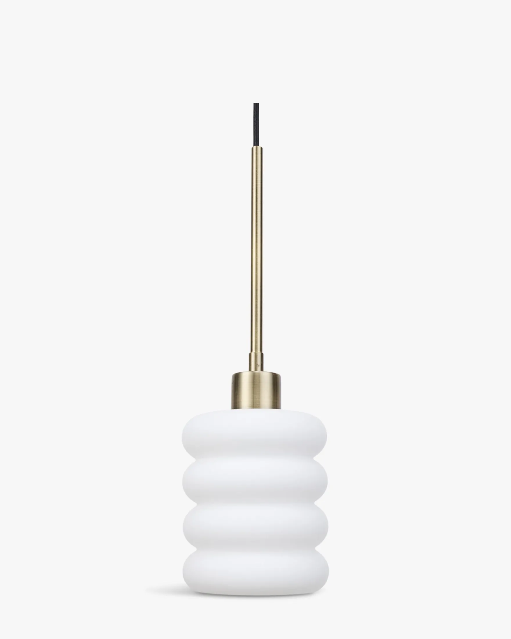 Suspension, Verre blanc & métal doré, ajustable Ø13 Houston