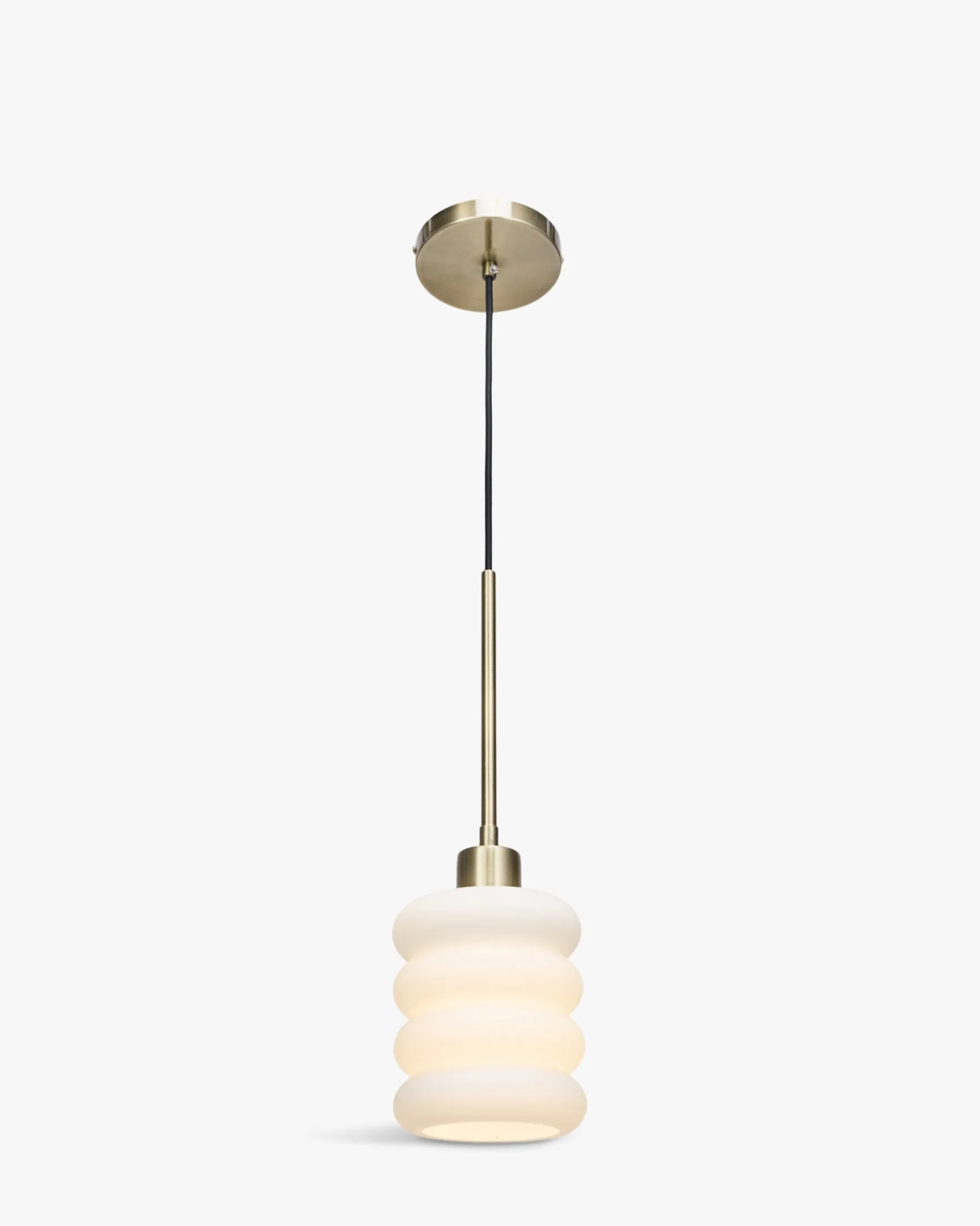 Suspension, Verre blanc & métal doré, ajustable Ø13 Houston