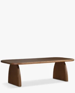Table basse, Bois de chêne massif teinte noyer, L110 Ellios