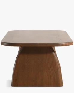 Table basse, Bois de chêne massif teinte noyer, L110 Ellios