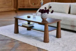 Table basse, Bois de Frêne Teinte Noyer, L120 Temba