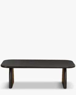 Table basse, Bois d'hévéa massif teinte noire, L110 Ellios
