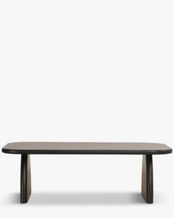 Table basse, Bois d'hévéa massif teinte noire, L110 Ellios