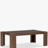 Table basse, Bois effet gougé teinté noyer, L111.5 Maxence