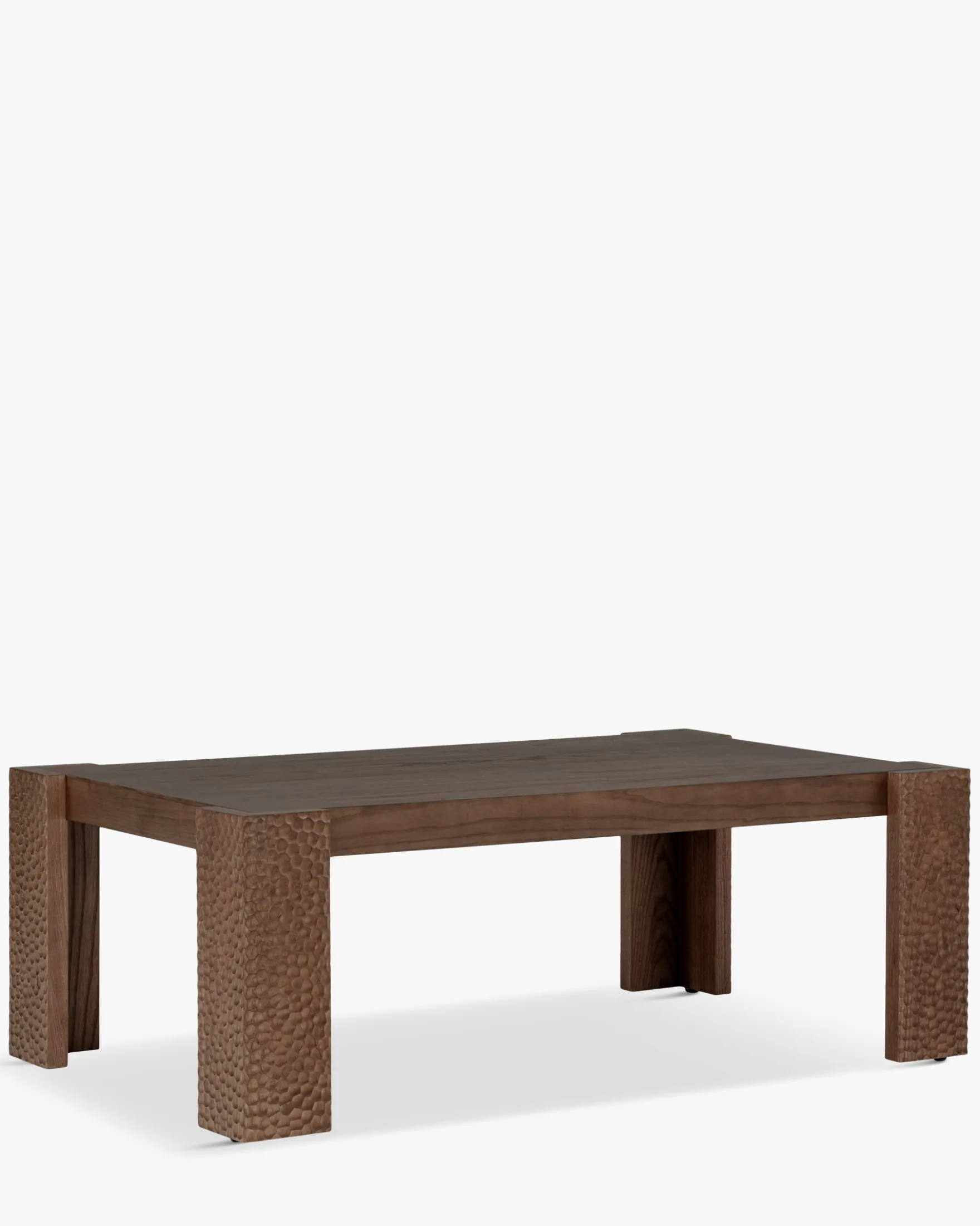 Table basse, Bois effet gougé teinté noyer, L111.5 Maxence