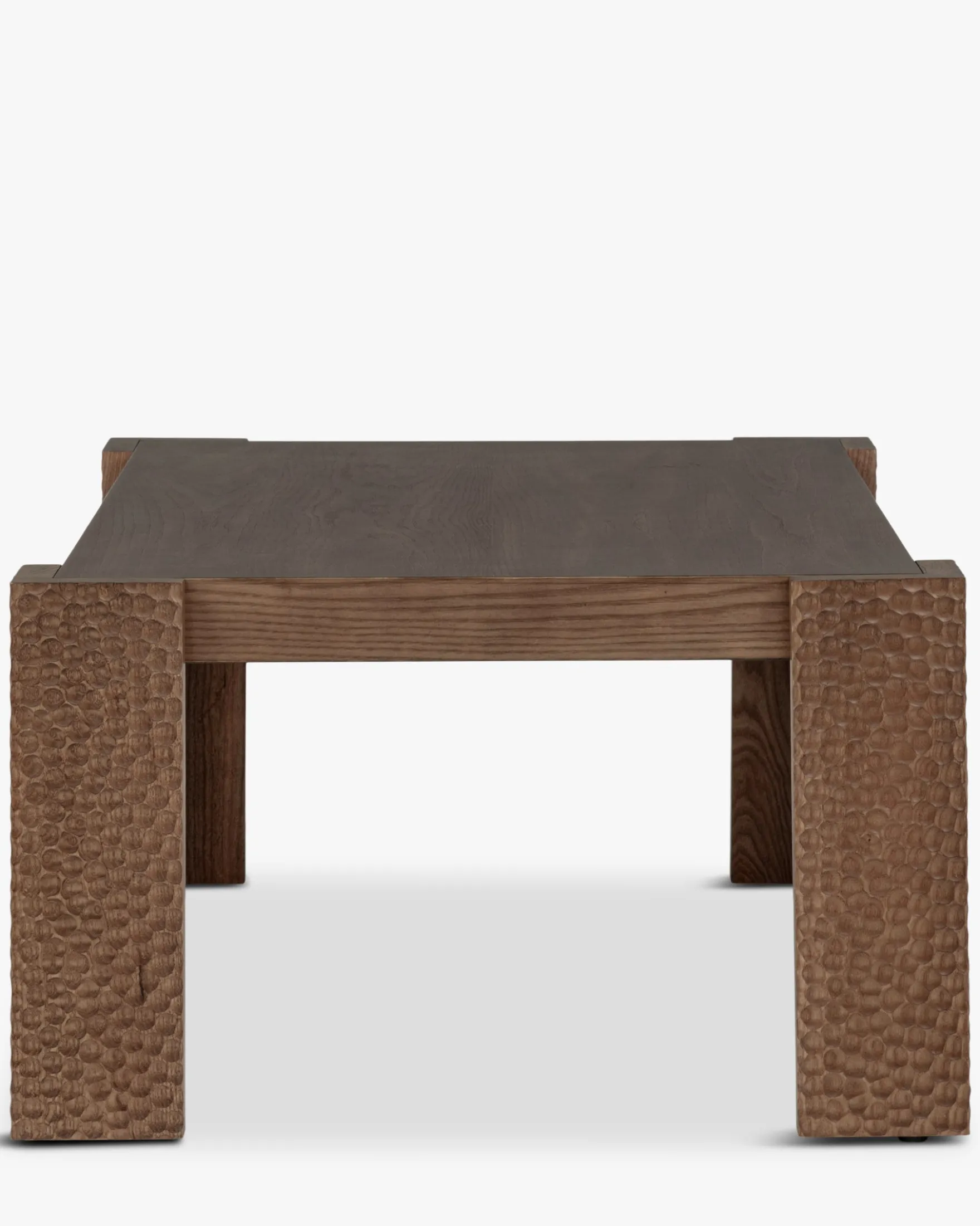 Table basse, Bois effet gougé teinté noyer, L111.5 Maxence