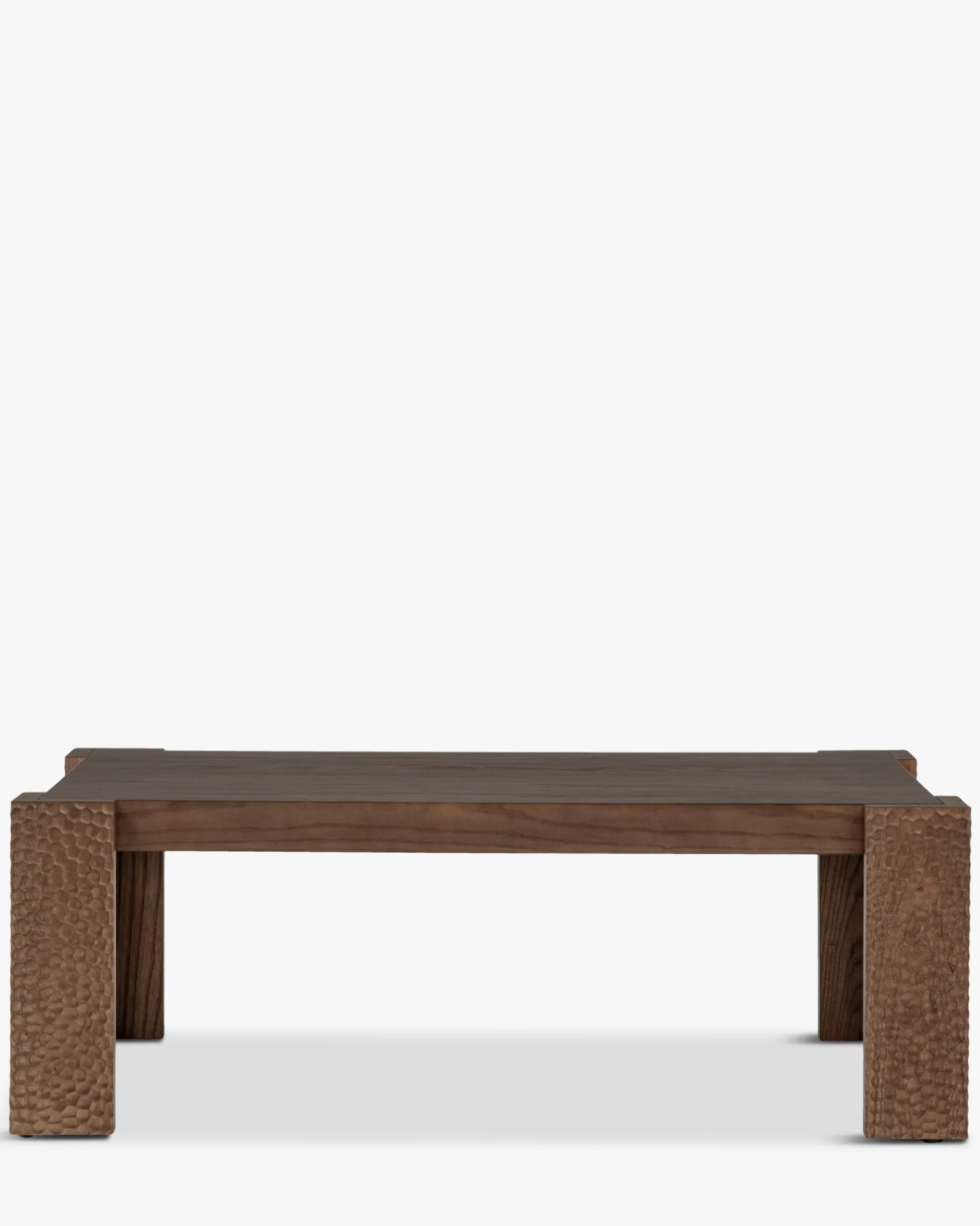 Table basse, Bois effet gougé teinté noyer, L111.5 Maxence