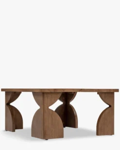 Table basse, Bois massif d'hévéa teinte noyer, L80 Kayla