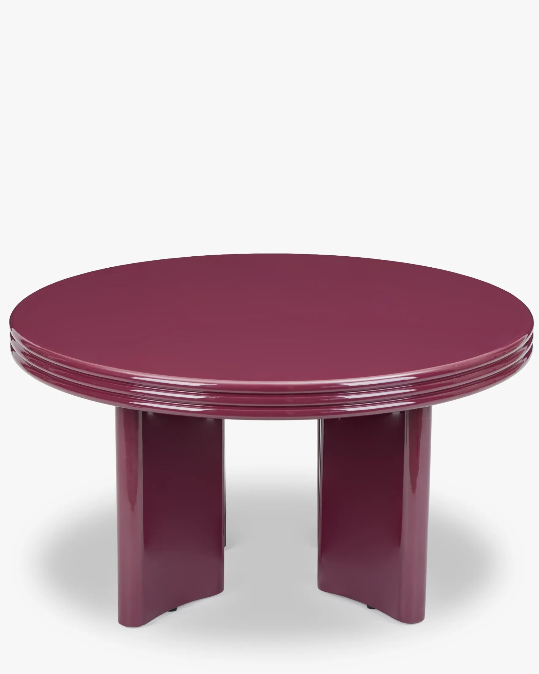 Table basse, Bois rouge bordeaux glossy, Ø80 Mira