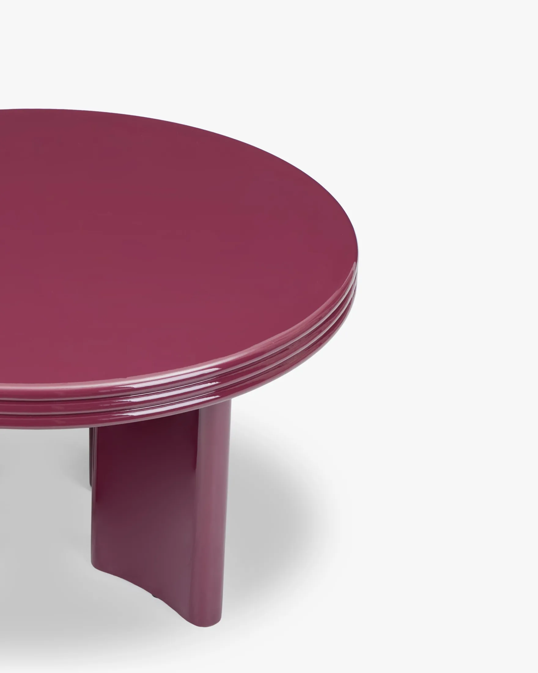 Table basse, Bois rouge bordeaux glossy, Ø80 Mira