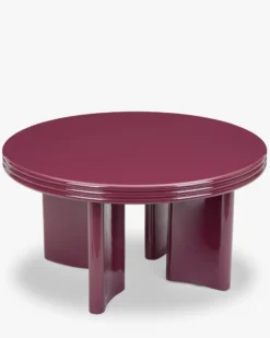 Table basse, Bois rouge bordeaux glossy, Ø80 Mira