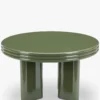 Table basse, Bois vert kaki glossy, Ø60 Mira
