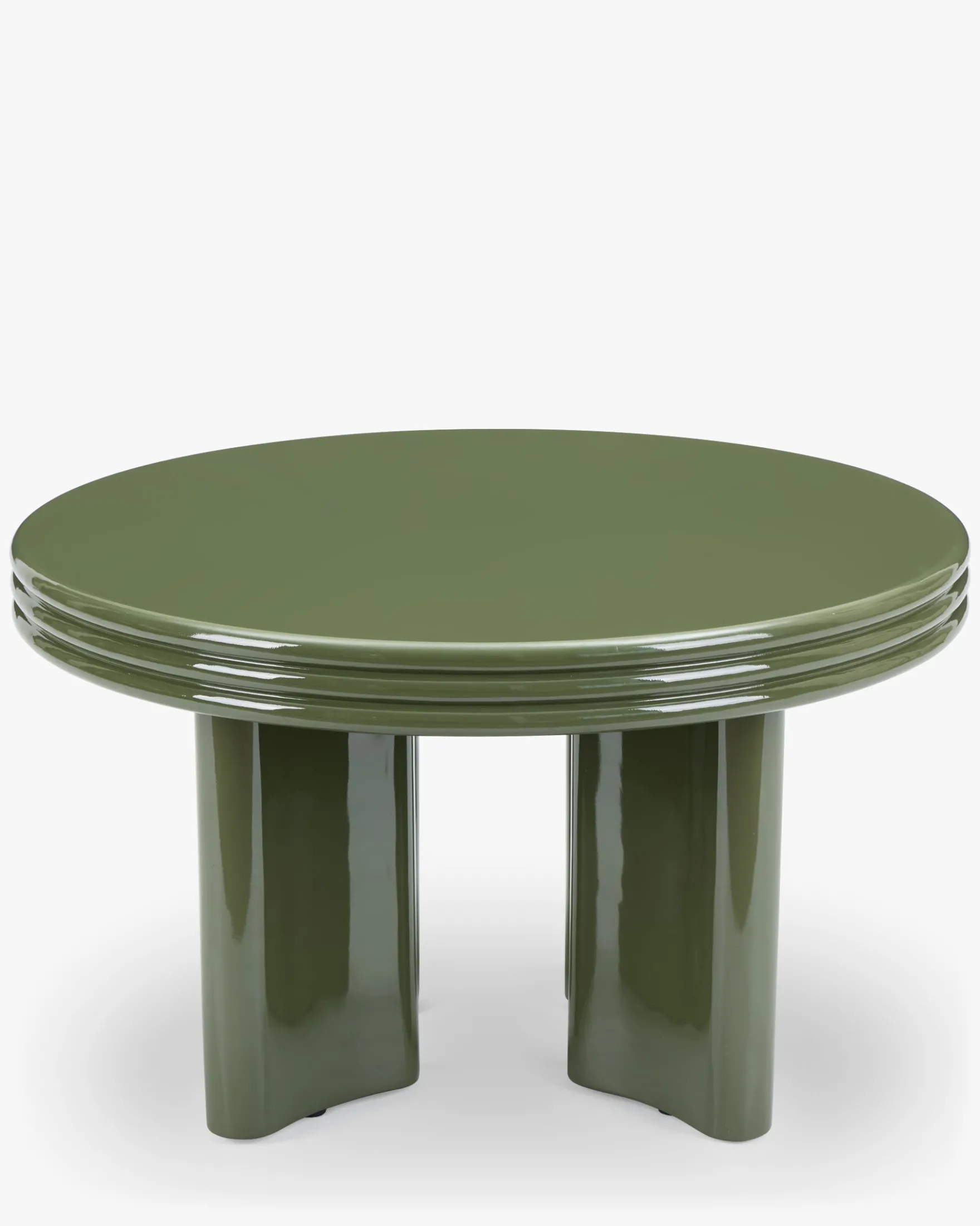 Table basse, Bois vert kaki glossy, Ø60 Mira